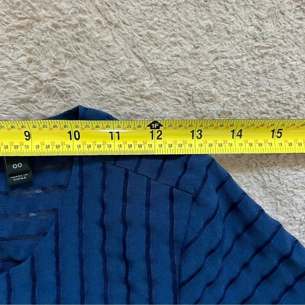 J. Crew Shadow Stripe Short Sleeve Blouse Preppy Old Money Minimalist‎ Sz 00